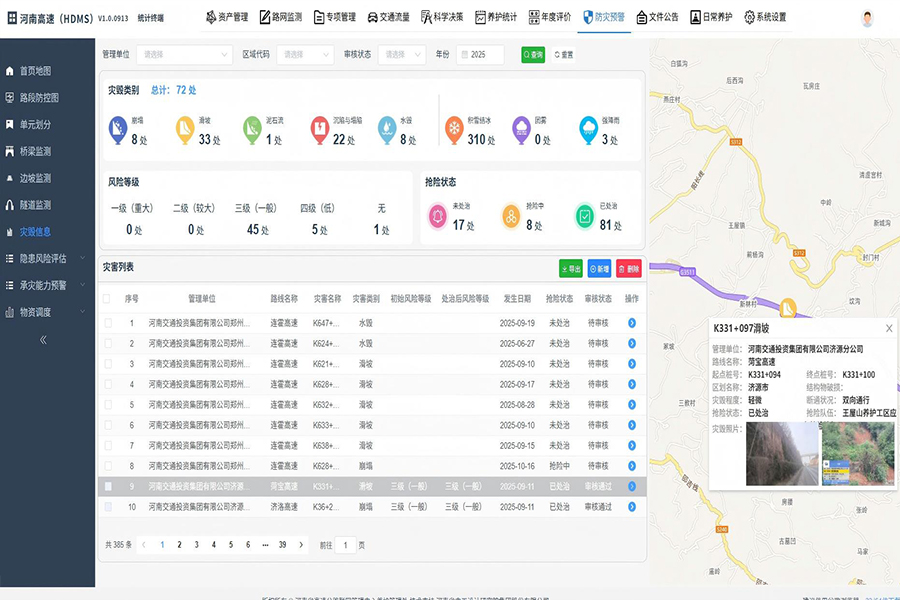 公路工程健康监测与减灾防灾平台