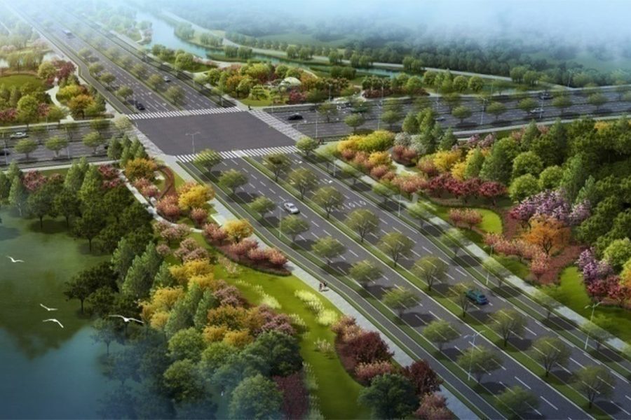 雄安新区启动区至高铁站重点干路沿线(雄县段)景观项目 雄安新区启动区至高铁站重点干路沿线(雄县段)景观项目