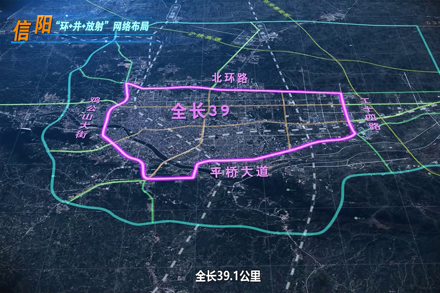 影视动画—信阳中心路网规划实景动画汇报片项目
